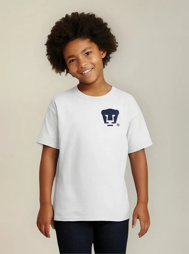 Jersey Playera Fútbol Pumas Unam Niño Niña Logo Azul Escudo