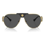 Gafas De Sol Versace Ve2252 10028763, Color Negro, Color Gris, Diseño De Medusa