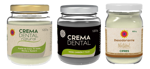 1 Desodorante + 2 Crema Dental Natural - Kg a $252