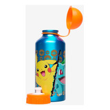 Botella De Aluminio 400ml Pokemon Color Negro