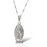 Medalla Virgen De Guadalupe + Cadena De Plata Fina 925 