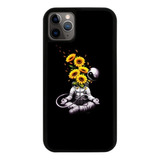 Funda Uso Rudo Tpu Para iPhone Astronauta Espacio Girasoles