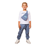 Conjunto Infantil Menino 3 Em 1 Blusa Calça Pochete D241610