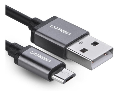 Cable Ugreen Usb A Micro Usb B Case Aluminio Negro 1m 