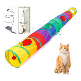 2x Tunel Brinquedo Para Gatos Multicolorido Com 2 Saída Cada