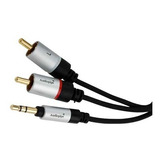 Cable 3.5 St A 2 Rca 1.8 Mts Cuerpo Mini Caballito Liniers