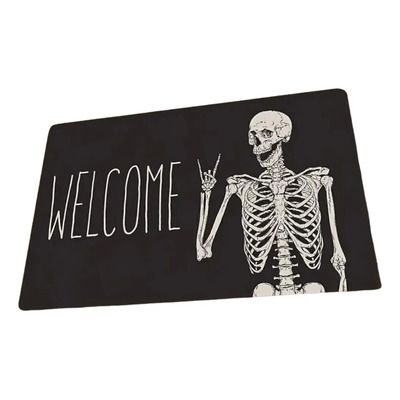 Tapete De Entrada Con Calaveras Para Halloween