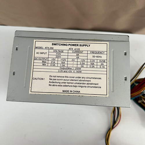 Fonte Nominal Switching Power Supply Mod: Atx-250 250w 24pin