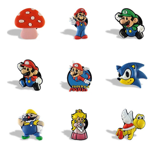 Imanes Para Refrigerador Super Mario Bros, 9 Unidades