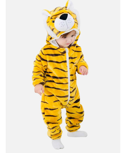 Pijama Polar Disfraz Tigre Invierno Otoño Niño Niña Bebé