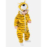 Pijama Polar Disfraz Tigre Invierno Otoño Niño Niña Bebé