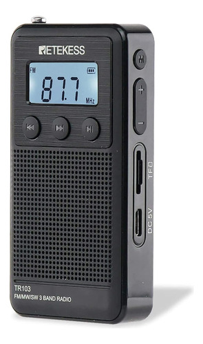 Mini Radio Portátil Am Fm, Pequeña Radio Digital(negro)