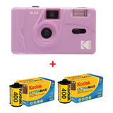 Purple Kodak M35 Camera 135 Film Añadir 2 Rollos De Película