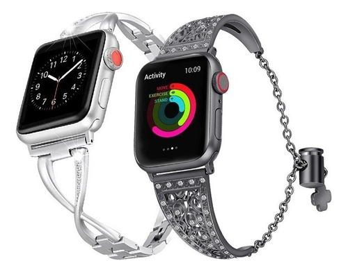 Correa De Diamante Para Apple Watch Band Serie 8 7 6 5 4 3 S