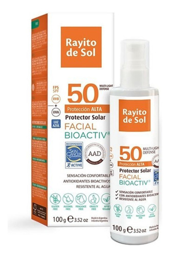 Protector Solar Rayito De Sol  Facial Bioactiv Fps 50 100g