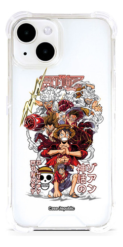 Funda Celular Para iPhone One Piece Luffy Gears Transparente