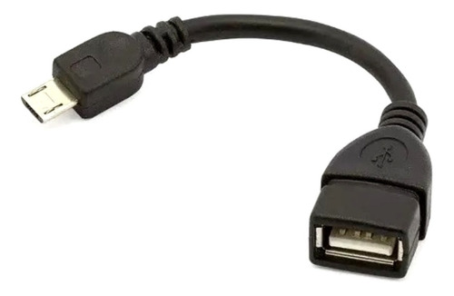 Cabo Adaptador V8 Otg Celular Tablet Micro Usb Fêmea Pendrive Cor Preto