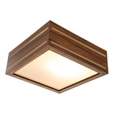 Lustre Decorativa Madeira Plafon Ilhota Nog 30cm Cor Pau Ferro 110v/220v