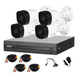 Kit Circuito Cerrado 4 Camaras 2mp Metalicas Dvr 1080n Alertas Celular P2p H265