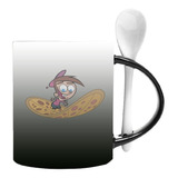 Mug Magico Con Cuchara Dibujos Animados   R114