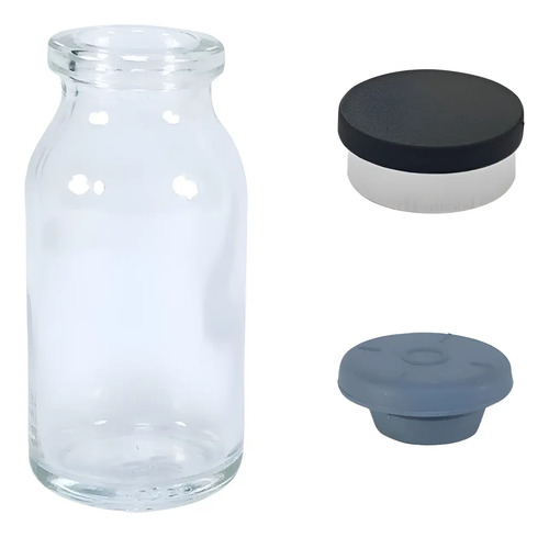 Frasco Penicilina 10ml C/ Borracha E Selo Flip Off (50 Unid)