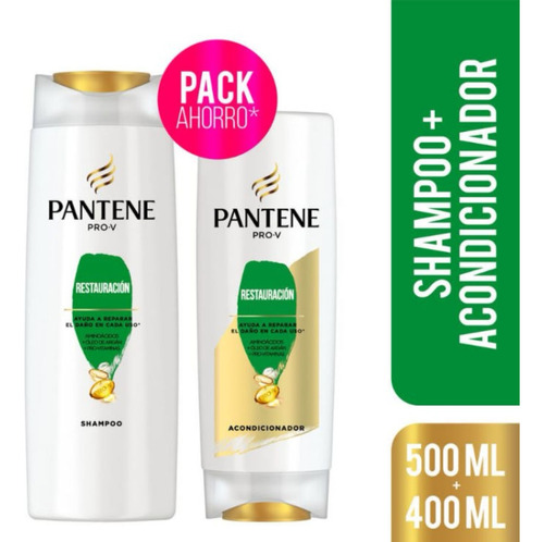 3 Pack Pantenne Shampoo 500+acondicionador 400 Restauración