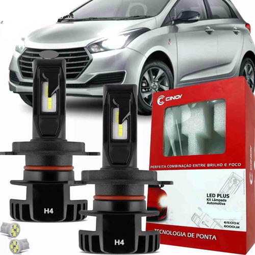 Lampada Super Led Plus Farol Alto E Baixo Hyundai Hb20