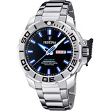 Reloj Festina F20665.3 Hombre The Originals/diver Negro Color De La Malla Plateado Color Del Bisel Plateado