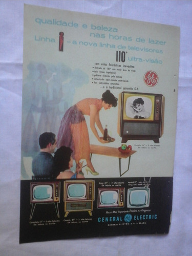 Propaganda Antiga Televisores General Electric