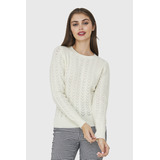 Sweater Punto Fantasía Lurex Blanco Nicopoly