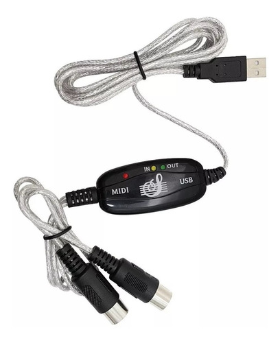 Interface Cable Midi Usb P/ Teclado Controlador Sintetizado