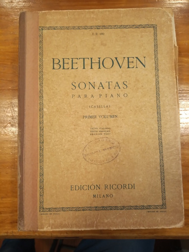 Sonatas Para Piano Primer Volumen Er 690 Beethoven Partitura