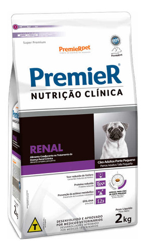 Ração Premier Nutrição Clínica Renal Cão Adulto Mini 2 Kg