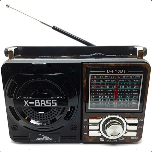 Radio Antigo Retro Bluetooth Am/fm Marrom Com Lanterna Top