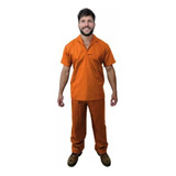 Conjunto Uniforme Jaleco Camisa Gola V Laranja