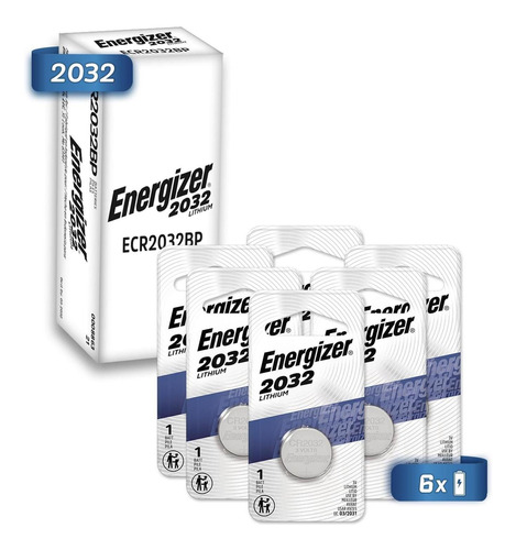 Pila Boton Energizer 2032 Litio Blister 6 Unidades