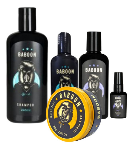 Combo Barba-balm 140ml + Oleo + Shampoo + Condicionador