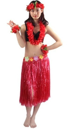 Falda Hawaiana + Collar Gratis Fiesta Baile Playa Rafia Pool