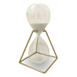 Reloj De Arena 15 Minutos Con Soporte Metal Dorado 25x12cm 