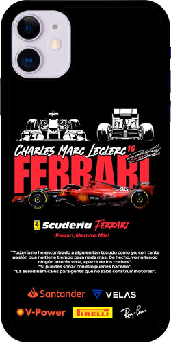 Funda Para Celular Diseño Ferrari Charles Leclerc F1