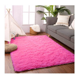 Tapete Peludo Sala Quarto Menina Infantil 200 X 240 Shaggy Cor Rosa-chiclete Desenho Do Tecido Cor