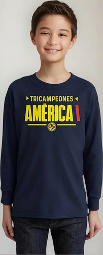Jersey Playera M Larga Niño Niña América Tricampeón
