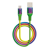 Cabo Micro Usb  Rainbow Para Recarga E Sincronização - ELG