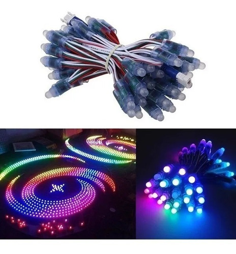 50 Piezas Led Pixel Rgb Inteligente Ws2811 12mm Pantallas Dj