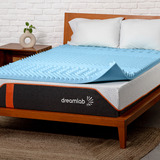 Colchoneta Memory Foam Queen Topper Dreamlab Zonas, 5 Cm De Grosor Con Gel, Sobrecolchón Azul, Agrega Comodidad A Tu Colchón