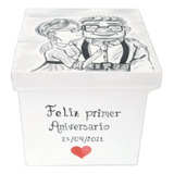 Caja Regalo Aniversario San Valentín Personalizada Pintada