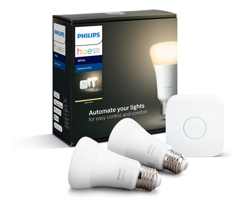 Kit Philips Hue Bridge + 2 Ampolletas Blancas Bt