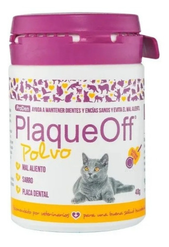 Plaqueoff® Polvo 40 Grs Cuidado Dental Para Gatos