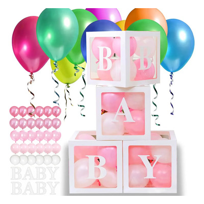 Globos Baby Shower Caja Niño Rosa Regalo Baby Shower Niña Cajas De Plástico Decoración Baby Shower Niña Decoracion Cumpleaños Niña Regalos Cumpleaños Mujer | MercadoLibre