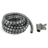 Organizador De Cables Espiral Gris 2 Mts Diametro 15mm